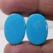 26.40 Cts 100% Natural Tibetan Turquoise Pair Cabochon Gemstone Earring Supply