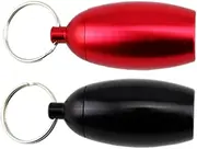 BESTYASH 2pcs Mini Oval Aluminum Keychain Fob Holder Durable Single Case for Pills Tablets and Matches Random Color Random Color