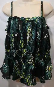 Women's Torrid Peplum Satin Square Neck Cami Blouse Top Plus Size 1 NWT