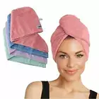 HAIR TOWEL Microfiber Wrap Quick Dry Turban Curly Long Thick 4 Pack TURBIE TWIST