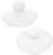 NOLITOY 2pcs Ceramic Teapot Lid and Tray Small Double Design Fits Teapots for Home Parties Camping Tea Cover for Tea Lovers