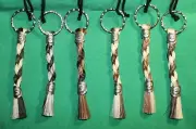 Equine Key Chain - Cowboy Collectibles Braided Horse Hair - Two Colors w/Conchos