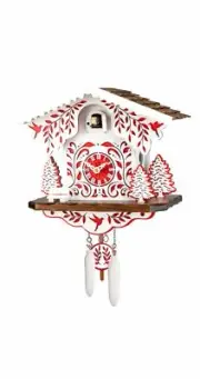 Quartz Cuckoo Clock Swiss house EN 330 Q rot NEW