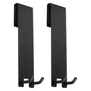 2 Pcs Shower Door Hooks, 7.1 Inch Stainless Steel Over Door Hooks, Black