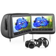 Elinz 2X10.1" HD Headrest Car DVD Player Monitor Pillow BLACK