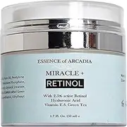 [Essence Of Arcadia] Miracle+ Retinol Moisturiser Cream for Face and Eye Area - 2.5% Retinol, Hyaluronic Acid, Vitamin E, Green Tea-Anti Ageing Formula Reduces Wrinkles, Fine Lines, Spots-Day and Night