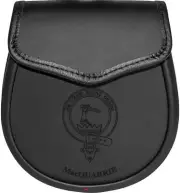 MacQuarrie Leather Day Sporran Scottish Clan Crest