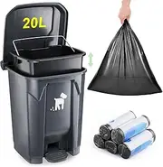 Pet Waste Container - 20L Outdoor Dog Poop Trash Bin with Removable Inner Bin, 150 Waste Bags for Small/Large Dog Families