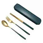 1 Set Tableware Set Rust-proof Dinning Chopstick Spoon Fork Cutlery with Storage