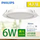 【PHILIPS 飛利浦】LED薄型崁燈 6W 黃光 3000K DN030B 9cm 4入