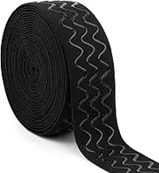 Difenni Silicone Gripper Elastic Band Non-Slip Elastic Band 5 Yards 1.5 Inch Black Silicone Gripper Tape for Clothing Elastic Gripper Band for Garment Sewing Project Wig Making Accessories
