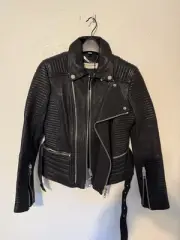 The Oxton Burberry Black Lamb Leather Jacket (New with Tags)