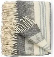Cozy Blankets Wool Blanket | 100% Wool from New Zealand | Perfect as a Throw Blanket/Sofa Blanket | Virgin Wool Blanket with Fringes in Stripes Designs (140 x 200 cm)