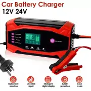 Car Battery Charger 12V-24V Smart Automatic Smart Car Battery Charger Motorcycle