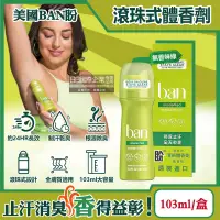 在飛比找PChome24h購物優惠-美國BAN盼-長效止汗滾珠式清新體香劑-無香味綠103ml/