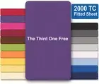 2000TC Hotel Fitted Sheet Ultra Soft Touch Queen King Double King Single Bed