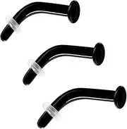 [CHARMONLINE] 3Pcs Glass Belly Button Ring 14G/16G Nose Piercing Studs, 8mm/10mm/12mm Curved Cartilage Conch Daith Helix Retainer Septum Piercing Jewelry for Women Men