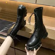 Lace Up Platform Boots Off-White - 39