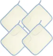 Generic 4pcs Square Towel Soap Bag Face Towels Body Massage Scrubber Skin Face Exfoliator Scrubber Gentle Face Sponges for Cleansing and Exfoliating Loofah Towel Soft Espuma Beige Nylon