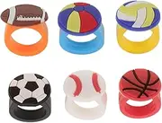 BESPORTBLE 6pcs Sports Party Rings Pvc Basketball Ring Baseball Volleyball Floating Ball Rugby