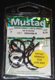 Mustad 39943BLN-60 Ultra Point - Size 6/0 - 4X Strong Demon Circle Hook