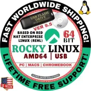 ROCKY LINUX OS | 64-BIT | LIVE, FULL | USB, DVD | MAC, PC | RED HAT LINUX REHL