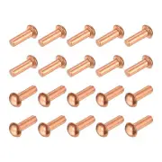 30 Pcs 5/32" x 15/32" Round Head Copper Solid Rivets Fasteners