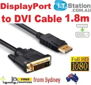 Gold Plated Displayport Display Port DP to DVI Male to Male 1.8M Cable Full HD