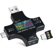 2 in 1 Type C USB Tester Color Screen LCD Digital Multimeter USB C Voltage Current Voltmeter Amp Volt Ammeter Tester USB