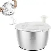 5L Vegetable Dryer with Drainage Hole,Nonslip Salad Spinner,Lettuce Spinner Dryer,Salad Spinners,Vegetable Spinner,Salad Spinner Stainless Steel,Vegetable Dryer Spinner for Drying Vegetable