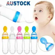 Baby Supplement Bottle Feeder Squeeze Feeding Spoon Food Rice Cereal Silicone