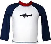 [Ex High Street] Ex High End High Street Boy's Shark Rash Guard Vest Full Sleeves in Blue Indigo UPF 50 Protection