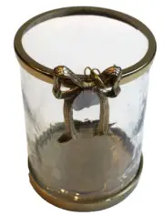 New Hammered Glass Metal Gold Bow ICE BUCKET CONTAINER Flower Vase Container