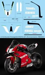 1/12 Water Decals for Ducati Panigale V4 SP2 30° Anniversario TBD957