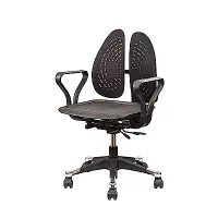 在飛比找Yahoo奇摩購物中心優惠-Birdie-德國專利雙背護脊釋壓電腦椅/辦公椅-網布款-5