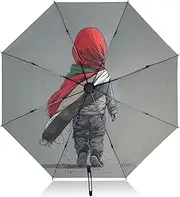 [RPLIFE] Windproof Travel Umbrella, Auto Open Close, Folding Umbrellas for Rain, Backpack Purse Portable, Ideal for Women, Free Gaza Free Palestine