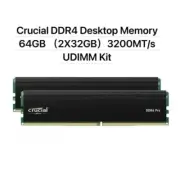 Crucial 64GB (2X32GB) Kit DDR4 Pro 3200MHz PC4-25600 UDIMM Desktop Memory Ram