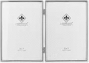 Lawrence Frames Hinged Double Simply Metal Picture Frame, 5 by 7-Inch, Silver
