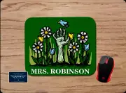 BLUE BIRD DAISY TULIPS & ZOMBIE HAND PERSONALIZED NAME MOUSE PAD DESK MAT GIFT