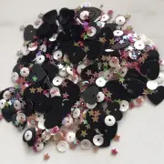 15 g of mixed Hearts And Stars Sequin Mix for sewing, cardmaking & Crafts
