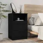 Elegant Bedside Cabinet Nightstand Storage 2 Drawers Side Table Stable Top Black