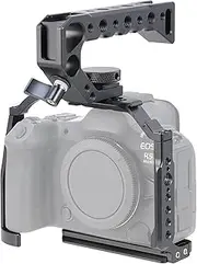 FOTGA Camera Cage and Top Handle Kit for Canon EOS R5 Mark II Camera, Aluminium Alloy Vlogging Camera Cage Rig, with NATO Rail & Cold Shoe, Quick Release Plate for Arca Swiss