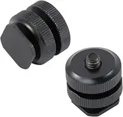 Angoily 3 Pcs Camera Hot Shoe Mount Tripod Screw Threaded Adapter Hot Shoe to 1/4 Black