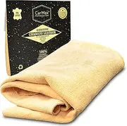 CarMax English Premium Grade Natural Chamois Leather - Large 2.75 sqft - Perfect for drying off The whole car, glass, mirrors, inside and out, super soft and highly absorbent, Made in The UK (Large)