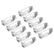100Pcs Safety Bar Pins 15mm Brooch Clasp Pin Backs for ID Badges, Silver Tone