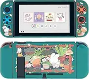 GeekShare Protective Case Compatible with Switch Kawaii Switch Slim Cover Case Hard Protective Shell for Switch and Game Console - Bunny Garden