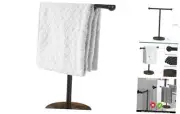 Hand Towel Holder Stand, Matte Black T-Shape Free Standing Hand Towel Holder