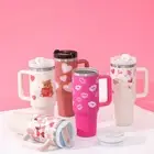 40 Oz Insulated Tumbler Handle & Straw–Stainless Steel Travel Mug–Free Shipping