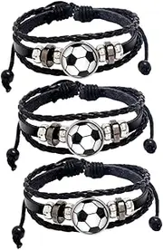 Football Sports Charm Bracelet Soccer Accessory Team Bracelet for Men Women