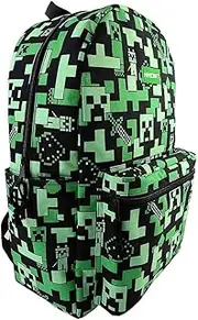 [Bioworld] Minecraft Creeper Kids Back To School Backpack, Green, One Size